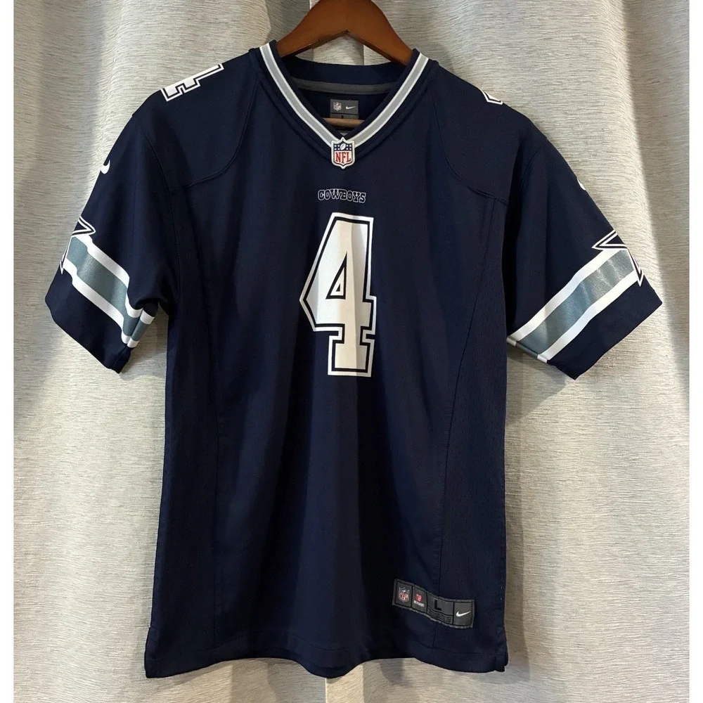 Dallas Cowboys Jersey Youth L Dak Prescott Nike On Field NFL‎ Blue Football